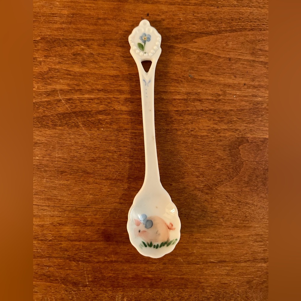 5” Porcelain spoon. “Forget Me Not” by Rexene